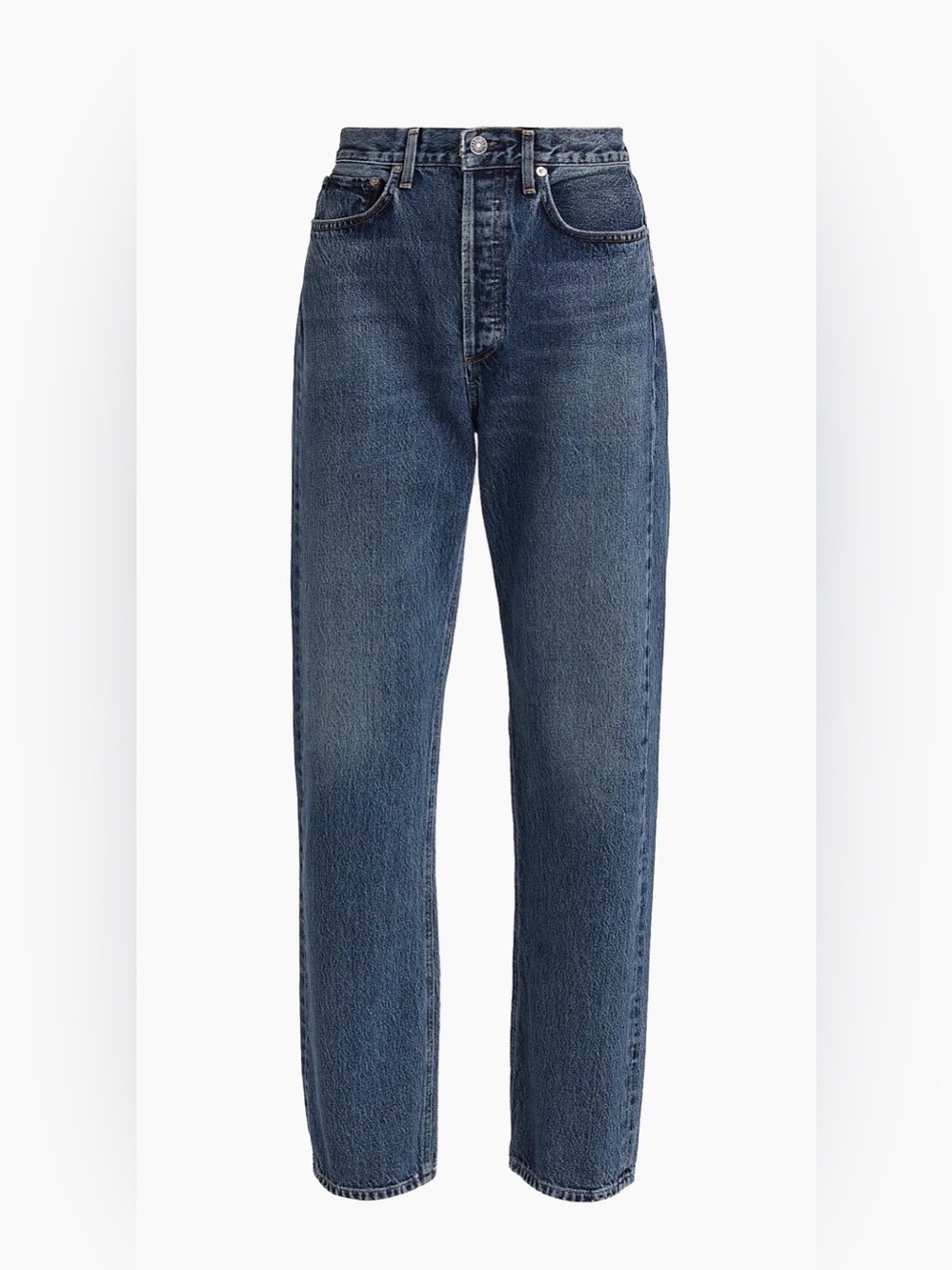 Agolde 90s Pinch Waist High-Rise Straight Leg Jeans - Dark Blue Wash